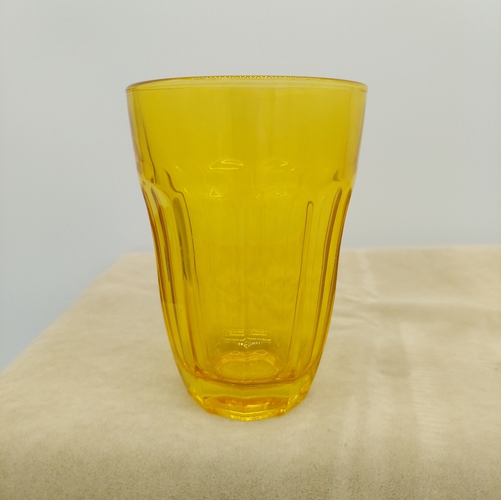 Retro Palaks Pasabahce Yellow Vintage Juice Water Glass Cup